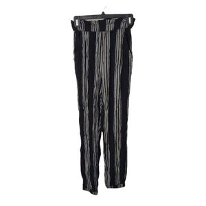 American Eagle Pants Womens XS Black Gray Blue Stripe Casual Pockets Pull On